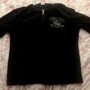 juicy couture "preppy royalty, juicy" navy xl velour zip